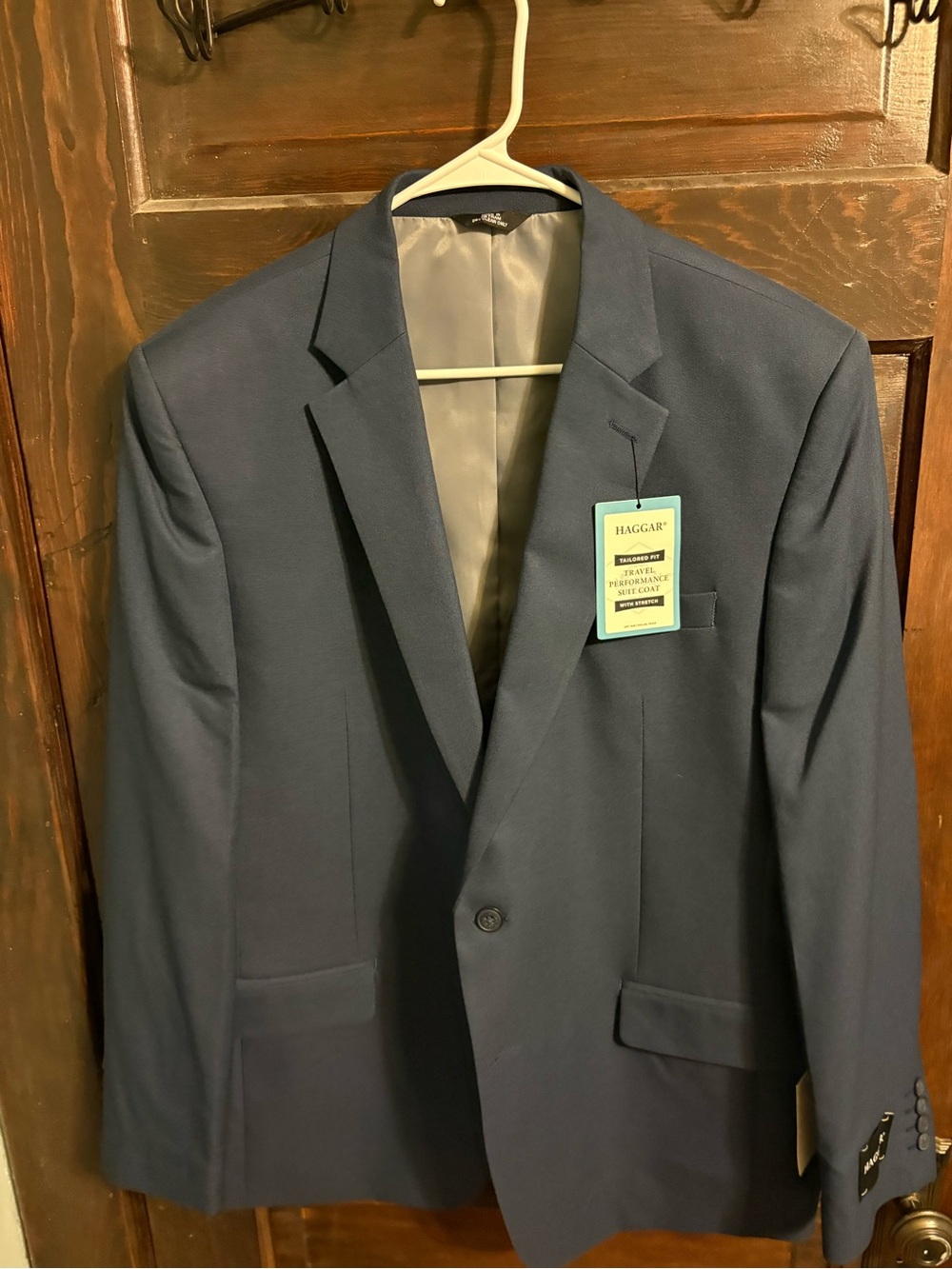 Haggar Dark Navy Men's Sport Coat - Single-Breasted Notch Lapel